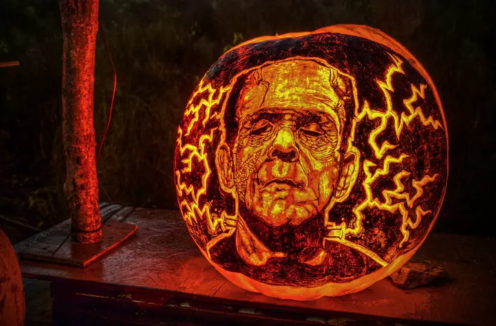 An excellent example of Halloween Jack O'lanterns